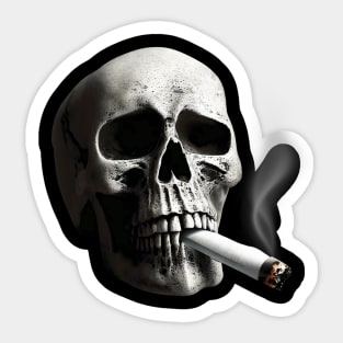 Skull With Cigarette Sticker